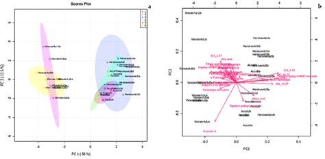 A Principal Component Analysis Pca Score Plot Showing Variation Of Download Scientific