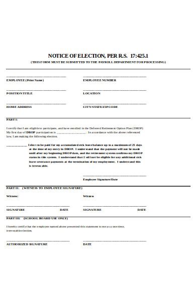 FREE 6 Sample Notice Of Election Forms In MS Word PDF Excel