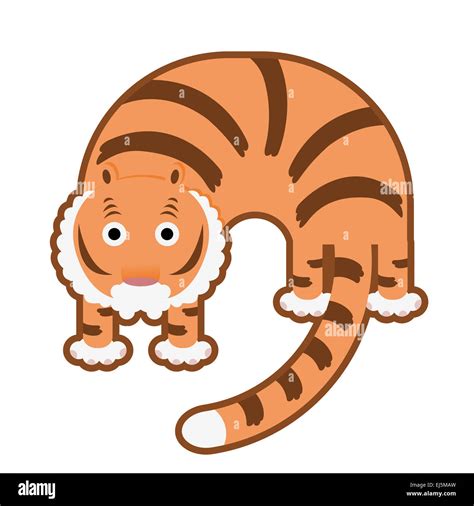 Vector Image Of Orange Tiger On The White Background Stock Photo Alamy