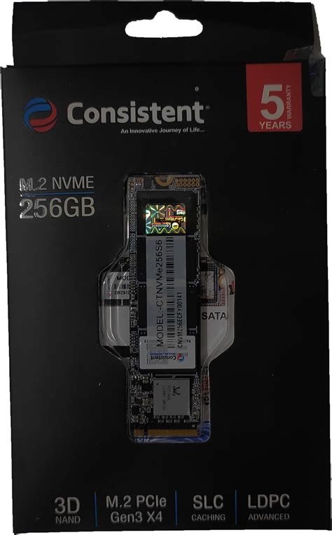 Consistent 256GB NVMe PCIe M 2 SSD 2280 3D NAND SLC कश क सथ 2200MB