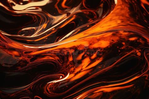 Flowing Hot Liquid Steel Background Texture Created With Generative AI Technology Stock