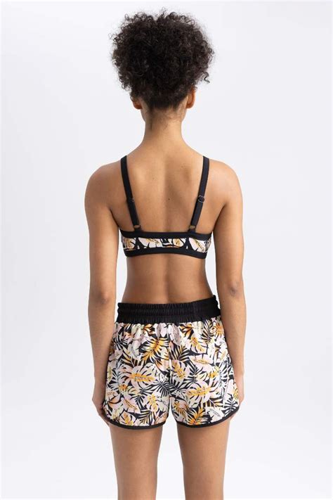 Siyah Kad N Defactofit Desenli Bikini St Defacto