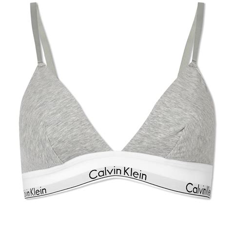 Calvin Klein Unlined Triangle Bra Grey End Gb