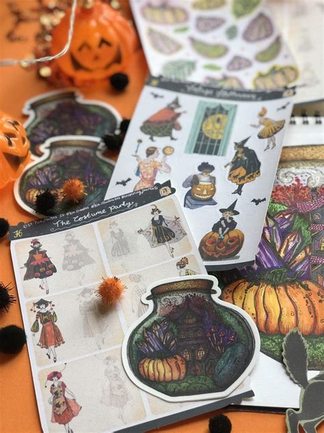 Vintage Halloween Sticker Sheet Vintage Style Halloween Etsy