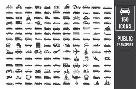 Set De Iconos De Transporte Vector Premium