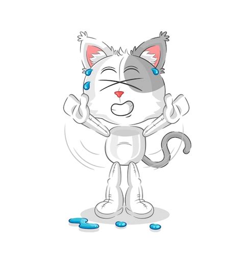 Gato Estirando Personaje De Dibujos Animados Mascota Vector Vector