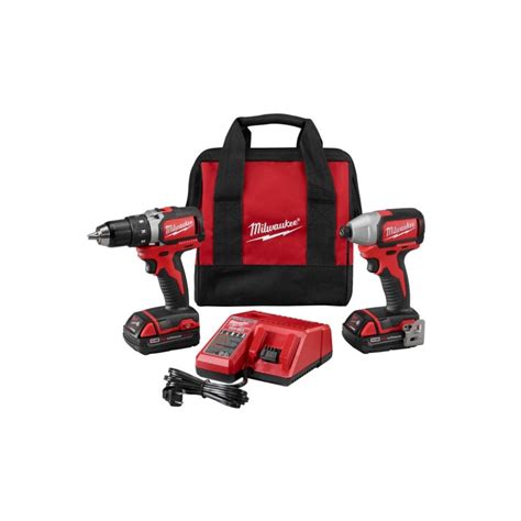 Milwaukee Tool M18 18 Volt Lithium Ion Brushless Cordless Compact Drill Impact Combo Kit