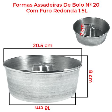 Forma Assadeira De Bolo Furo Redonda Tamanho 20