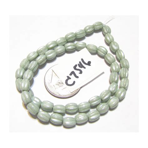 C2819 Czech Glass Melon Bead SEA GREEN PICASSO 5mm 9048