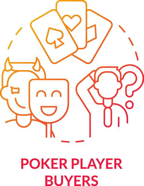 Poker player buyers red gradient concept icon. Best price seekers
