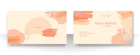 Business Card Design With Nude Tan Champagne Soft Vector Image