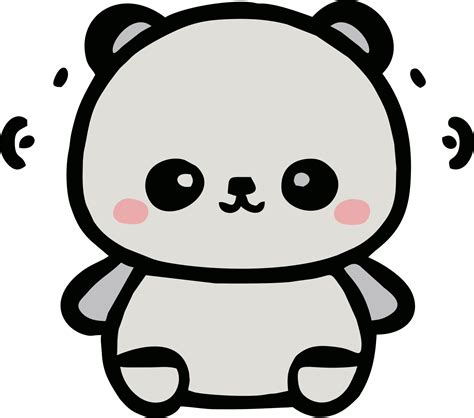 Line Drawing Cute Kawaii Bear Vector Graphic Vector Art At