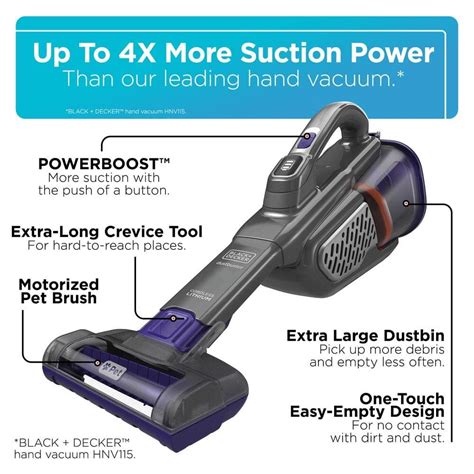 V Max Dustbuster Advancedclean Cordless Pet Hand Vacuum Black Decker