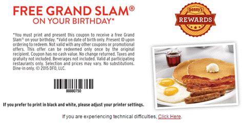 denny's restaurant free birthday breakfast - Carma Wyman