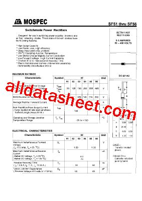 SF54 Datasheet PDF Mospec Semiconductor