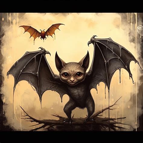 Premium AI Image | a drawing of a bat with a dragon on it