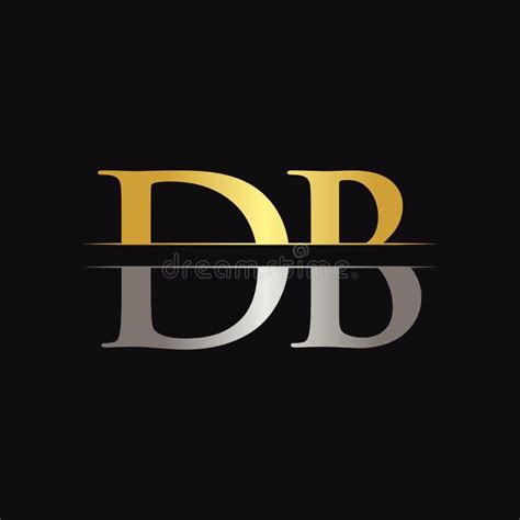 Initial DB Letter Logo Design Vector With Gold And Silver Color DB