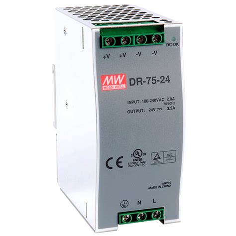 DR- 75-24 DR-75-24 MEAN WELL Блок питания импульсный: 75W (3.2A), Uвых ...