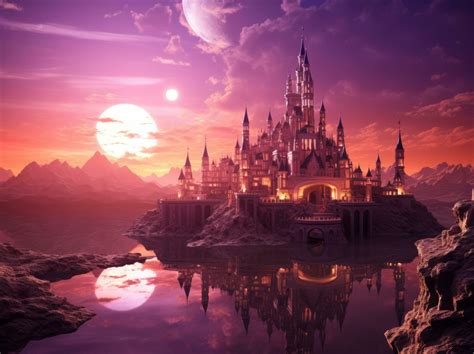 Magic castle in sunset 26774230 Stock Photo at Vecteezy