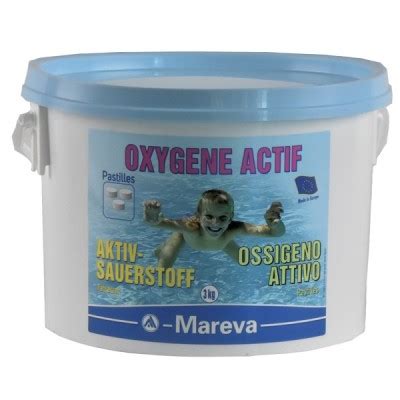 L oxygène actif de la marque Mareva pour désinfecter sa piscine