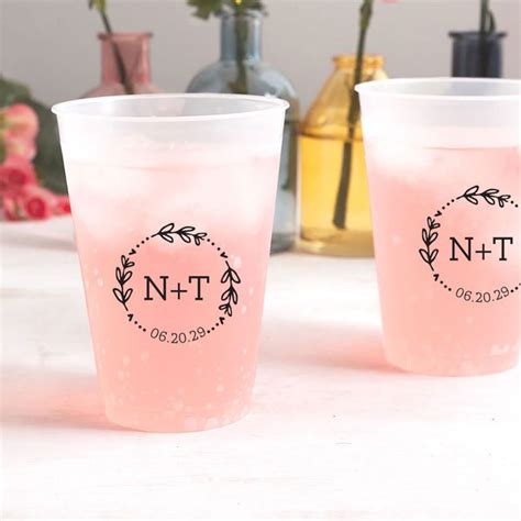 Personalized Plastic Cups Wedding Etsy