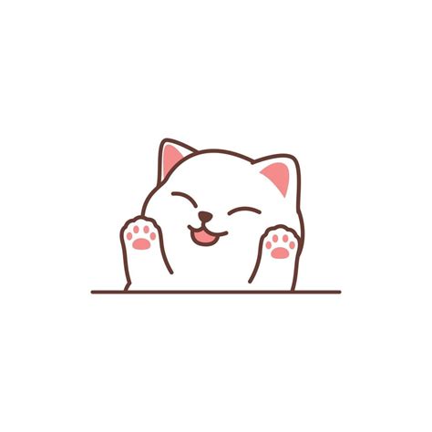 Cute White Cat Cartoon Vector Illustration 19029241 Vector Art At Vecteezy