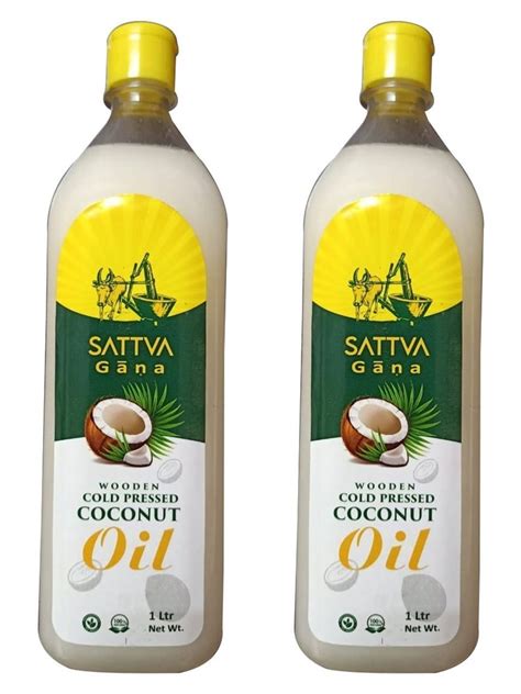 Sattva Gana Mono Saturated Wooden Cold Pressed Coconut Oil For Cooking