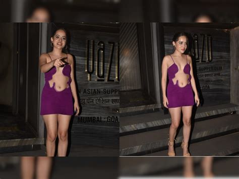 Sexy Seductive Urfi Javed Without Bra Wears Bold Revealing Dress Uorfi Shows Sizzling Body In