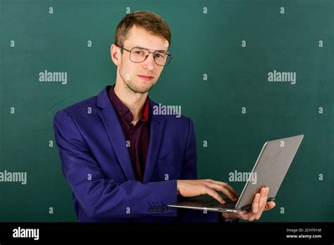 Teacher Using Modern Software Self Education Searching Inspiration