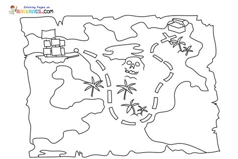 Desenhos De Mapa Do Tesouro Para Colorir