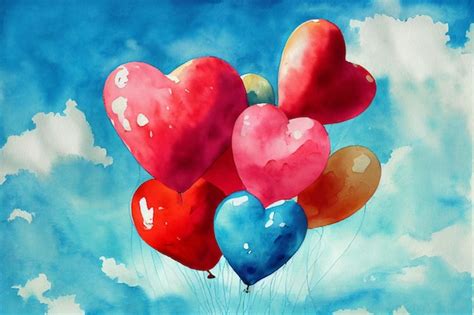 Premium Photo Watercolor Painting For Valentines Day