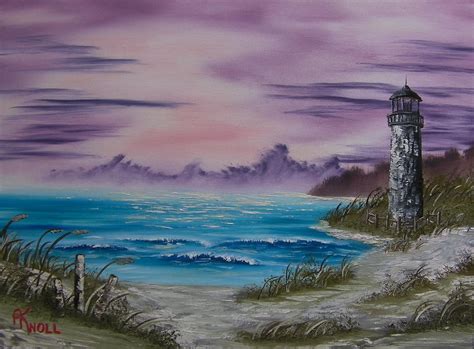 Lighthouse Seascape Painting by Al Knoll - Fine Art America