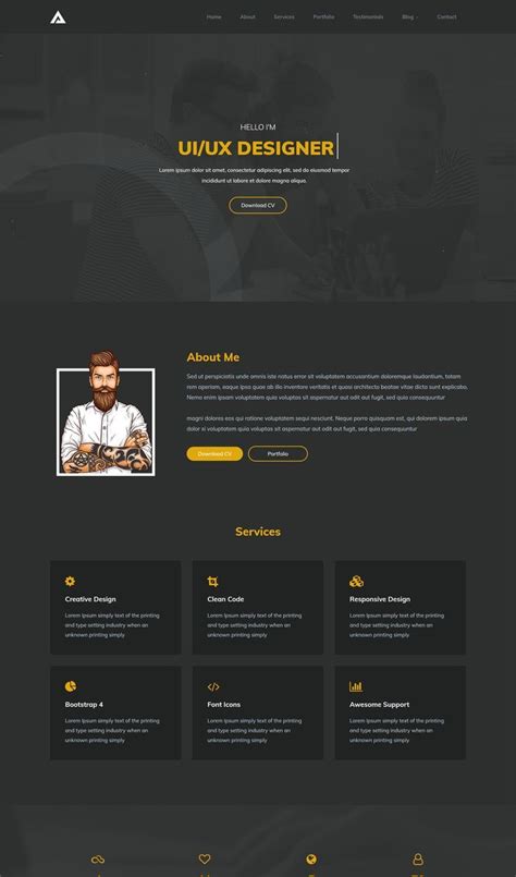 One Page Portfolio HTML Template