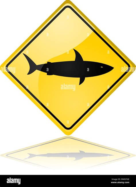 Shark Warning Sign Stock Vector Image And Art Alamy