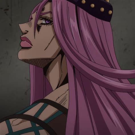 An Anime Character With Pink Hair And Piercings On Her Head Looking