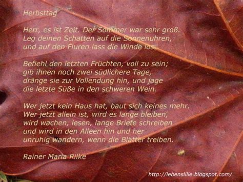 Herbsttag Rainer Maria Rilke Interpretation