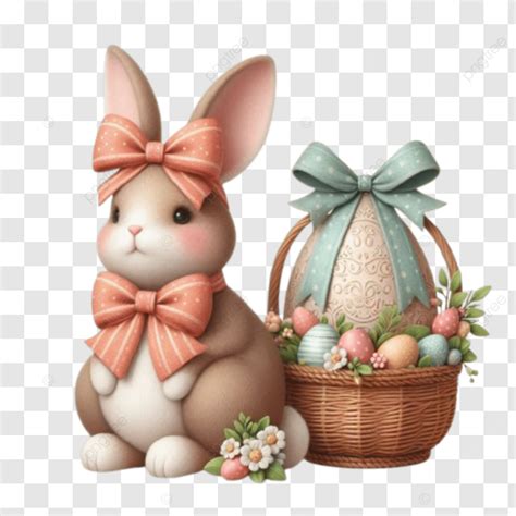 Cute White Bunny With Easter Egg Basket Easter Bunny Illustration Cute Easter Design White