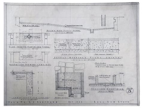 Frank Lloyd Wright Original Fallingwater Architectural Drawing