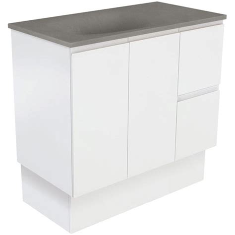 Cm Satori Fingerpull Satin White Floorstanding Vanity Unit The