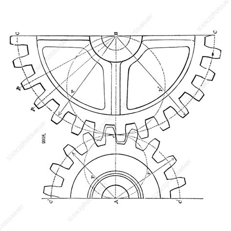 Gear-cutting machine, illustration - Stock Image - F041/6046 - Science ...