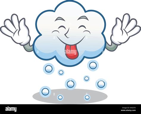 Tongue Out Snow Cloud Character Cartoon Stock Vector Image Art Alamy