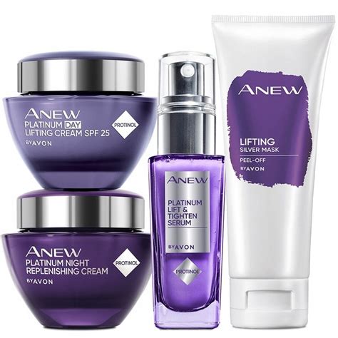 Avon Anew Platinum Liftingujący zestaw kosmetyków krem na noc z