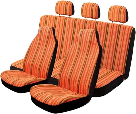 Copap Orange Car Seat Covers Full Set Pc Stripe Multi Color Baja