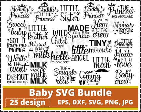 Baby Svg Bundle Baby Shower Svg Newborn Svg Bundle Baby Quote Bundle