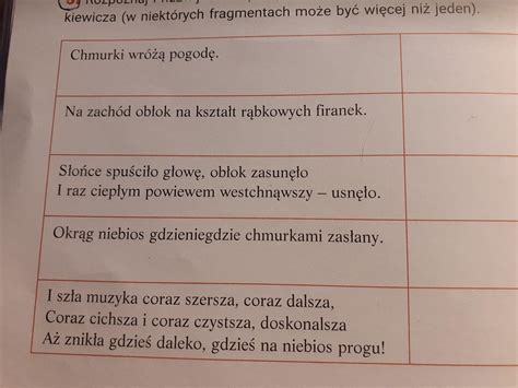 roznaj i nazwij środki poetyckie we fragmentach Pana Tadeusza Adama