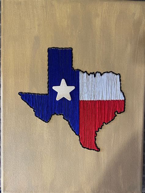 Texas Embroidered Wall Art, Texas Flag Wall Decor - Etsy