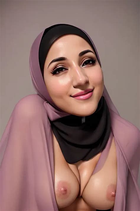 Dopamine Girl An Illustration Of Hijab Girl Naked F Cup Breasts