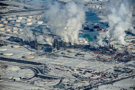 Overflightstock™ Montréal Oil Refinery In Winter Quebec Canada