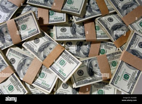 Stacks Of Dollar Bills Us Stock Photo Alamy