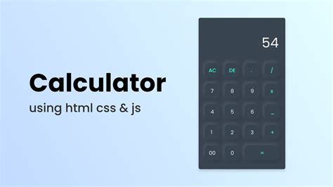 How To Make A Calculator Using Html Css And Javascript